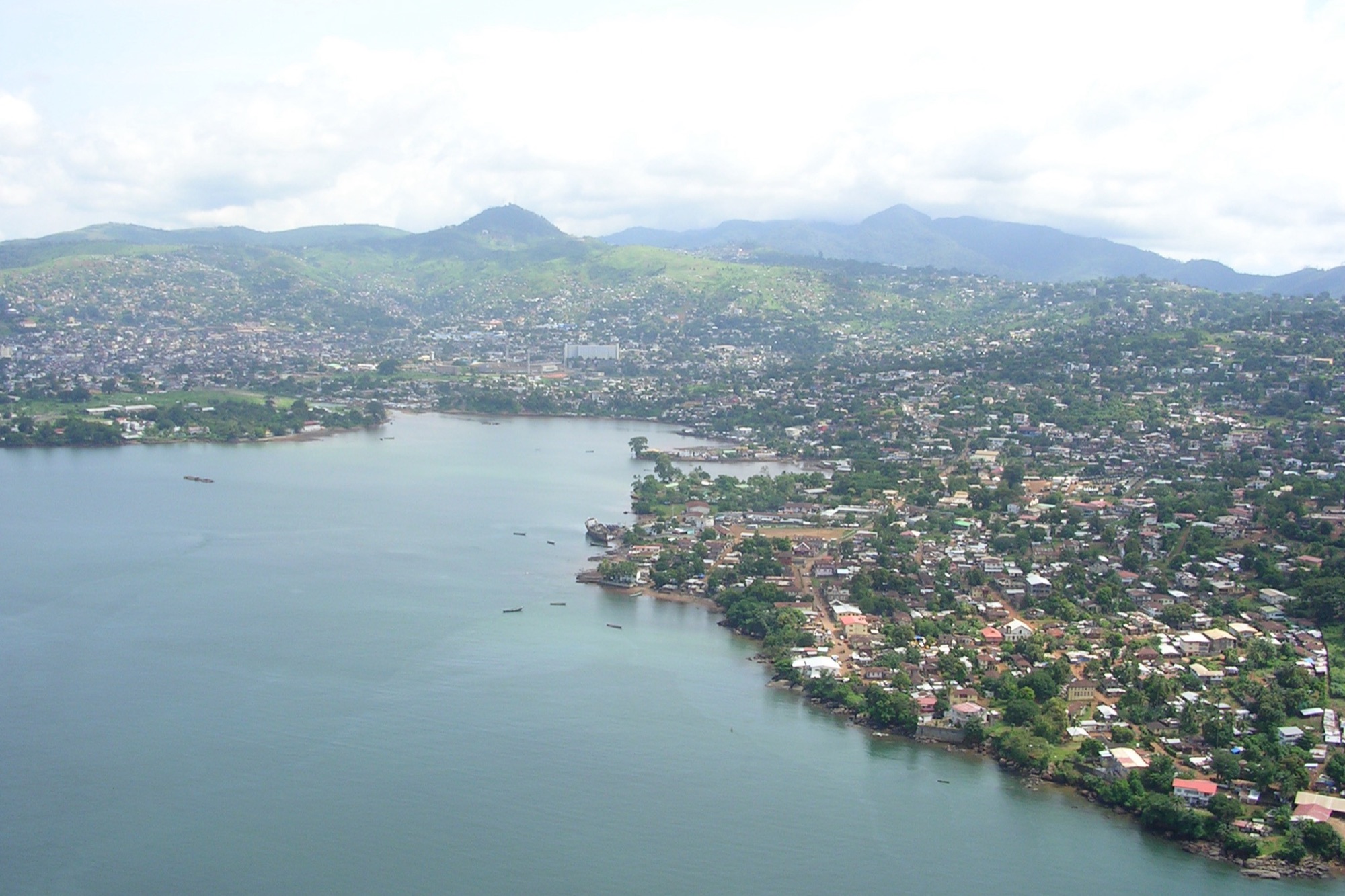 Aerial view of Freetown, Sierra Leone